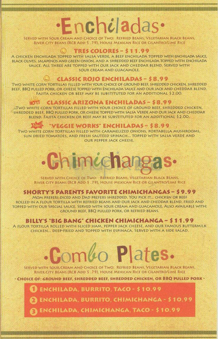 Shorty's Mexican Roadhouse - Nashua, NH menu_pic