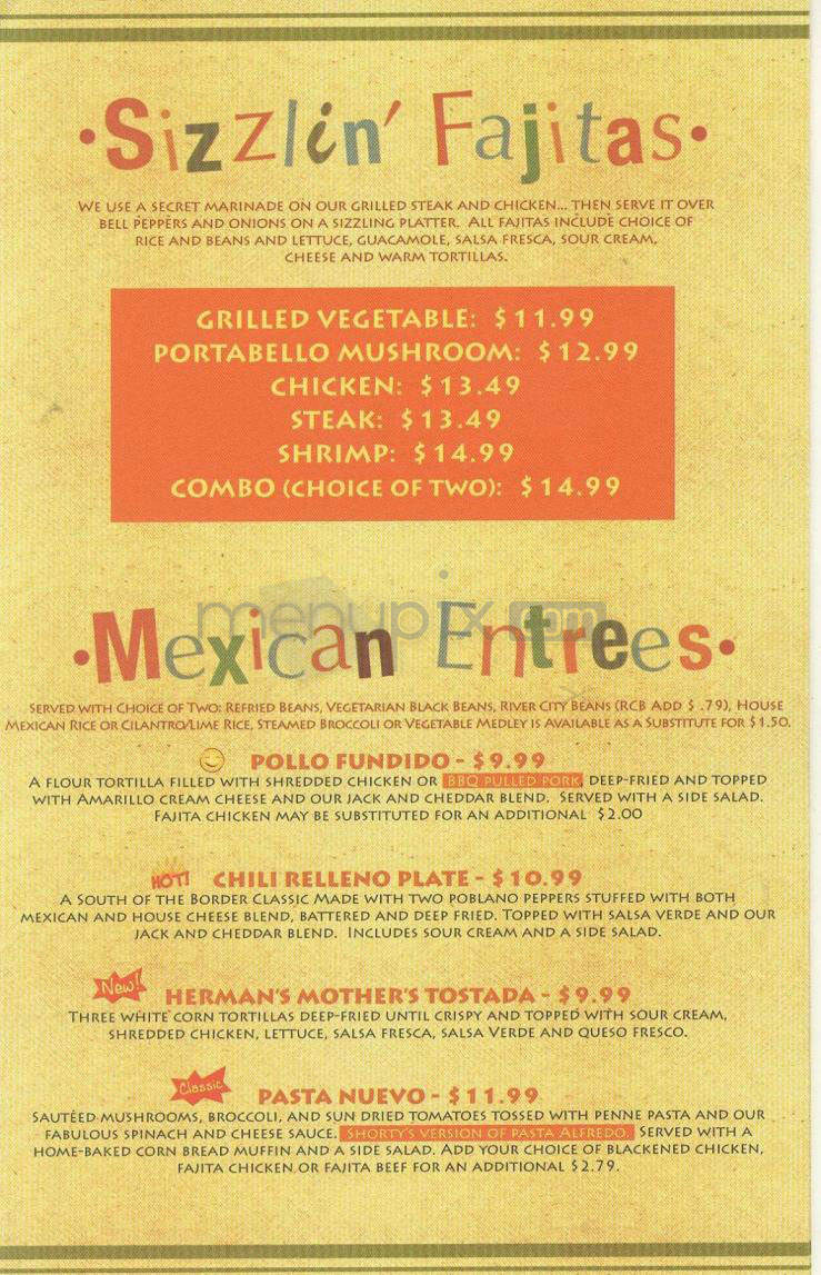 Shorty's Mexican Roadhouse - Nashua, NH menu_pic