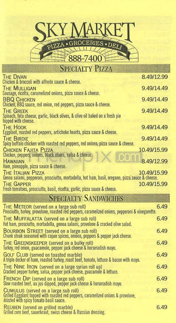 Sky Market Pizza & Deli - Nashua, NH menu_pic