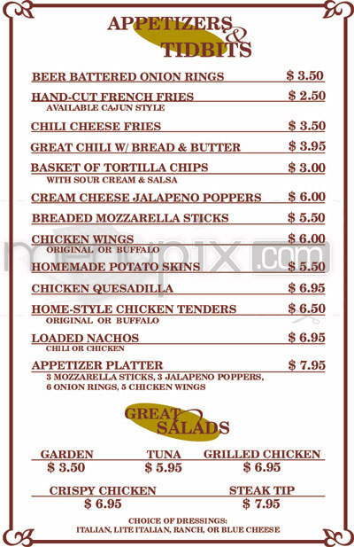 Slade's - Nashua, NH menu_pic