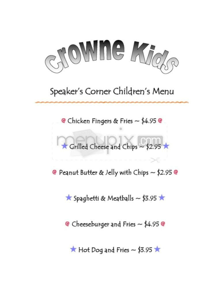 Speaker's Corner Pub - Nashua, NH menu_pic