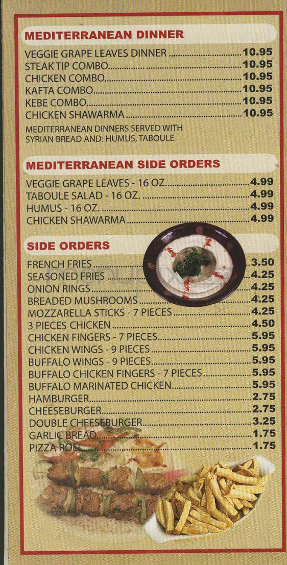TJ's Roast Beef & Pizza - Pelham, NH menu_pic