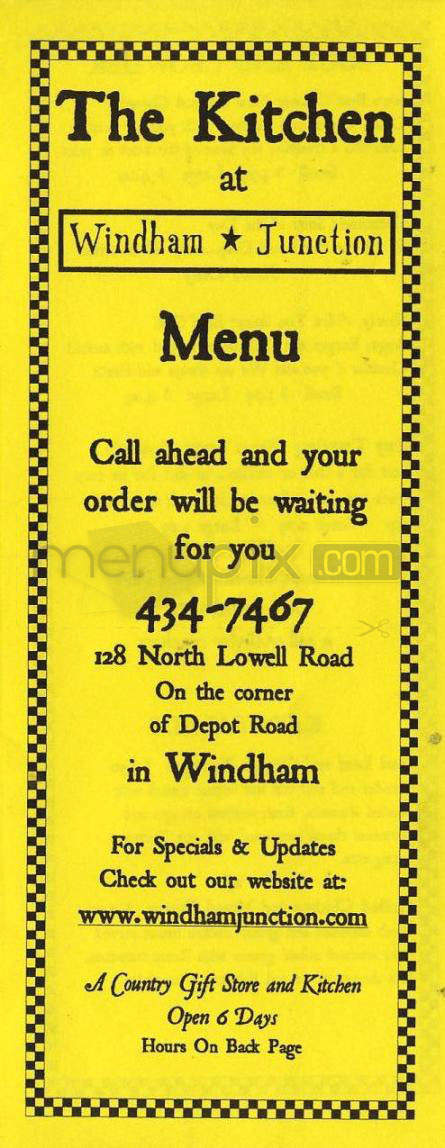 Windham Junction Country Store and Kitchen - Windham, NH menu_pic