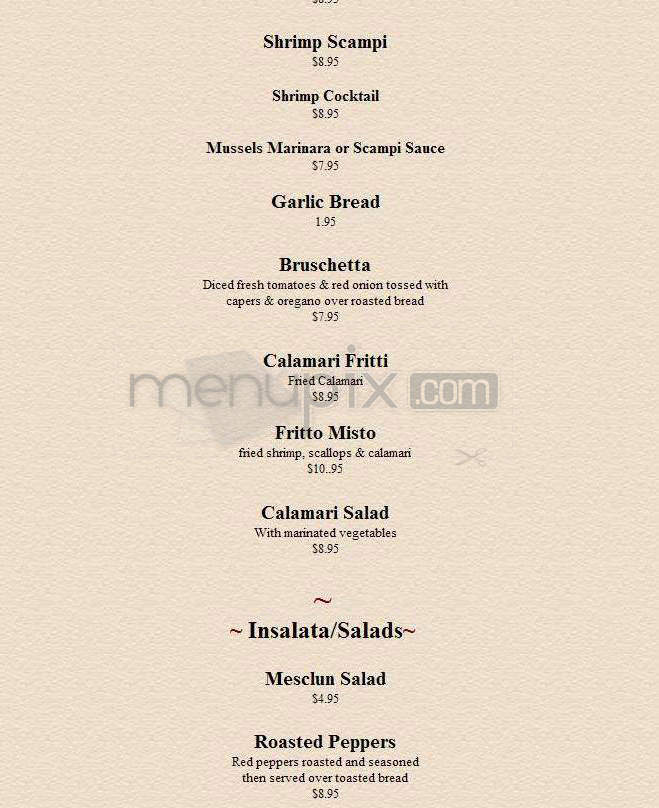 Trattoria Amalfi - Salem, NH menu_pic