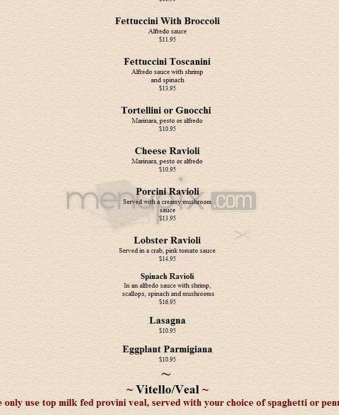 Trattoria Amalfi - Salem, NH menu_pic