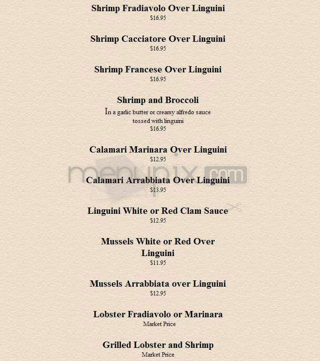 Trattoria Amalfi - Salem, NH menu_pic