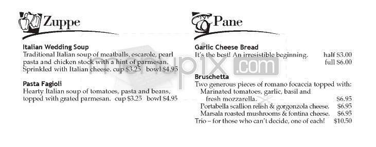 Villa Banca - Nashua, NH menu_pic