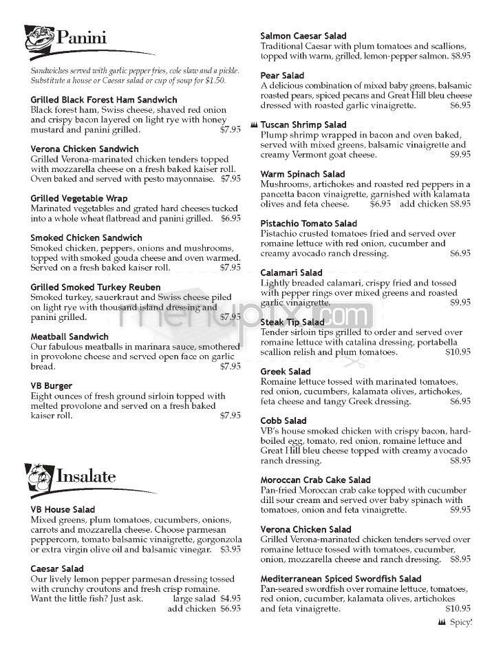 Villa Banca - Nashua, NH menu_pic