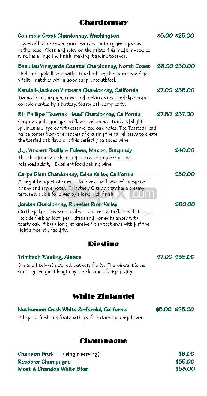 Villa Banca - Nashua, NH menu_pic