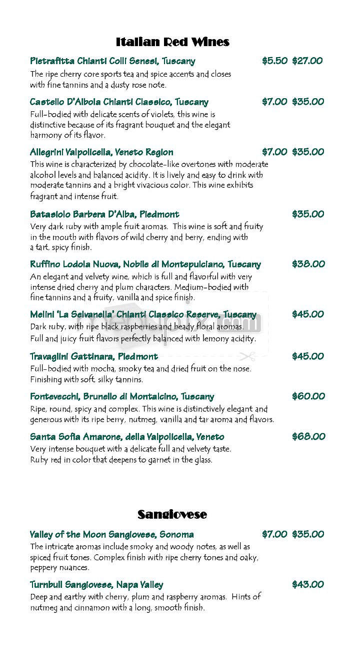 Villa Banca - Nashua, NH menu_pic