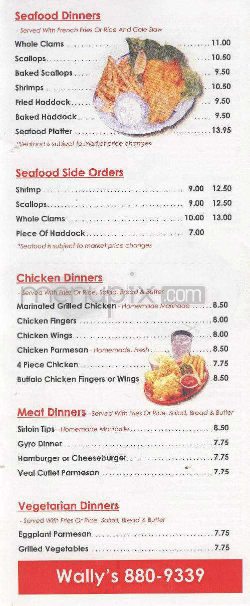 Wally's Pizza - Hudson, NH menu_pic