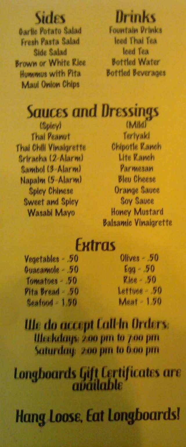 Longboards - Kansas City, MO menu_pic