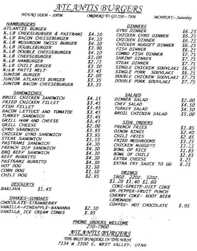 Atlantis Burgers - Salt Lake City, UT menu_pic