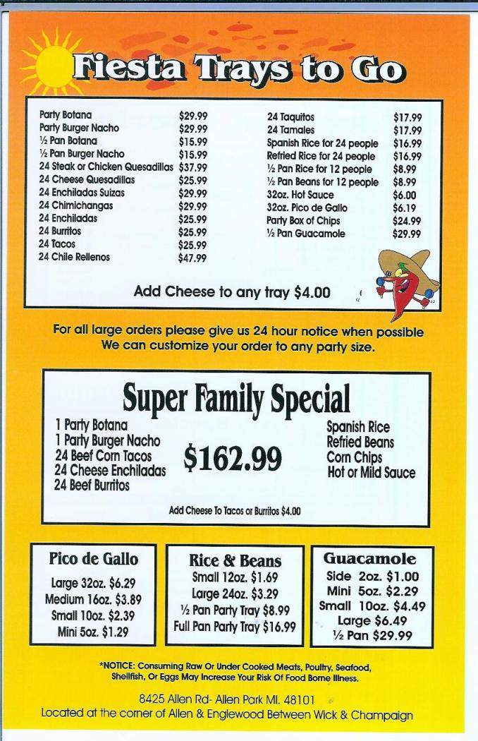 Angelinas Mexican Restaurant - Allen Park, MI menu_pic