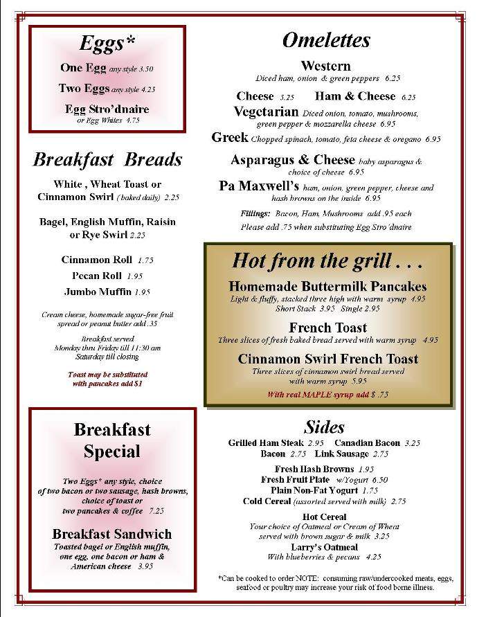 Bistro - Petoskey, MI menu_pic