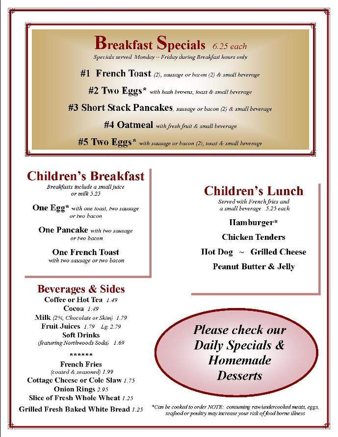 Bistro - Petoskey, MI menu_pic