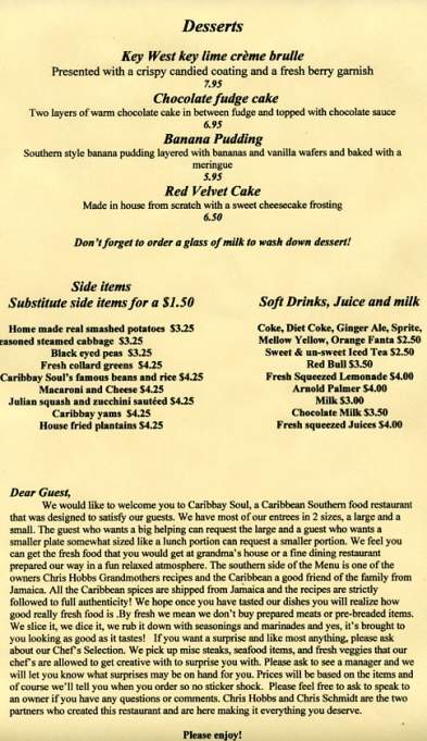 Caribbay Soul - Wilmington, NC menu_pic