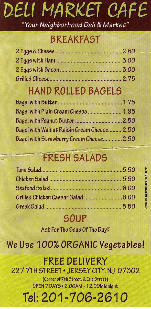 Deli Market Cafe - Jersey City, NJ menu_pic