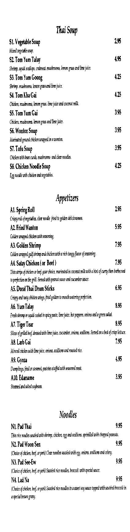 Doral Thai Restaurant - Doral, FL menu_pic