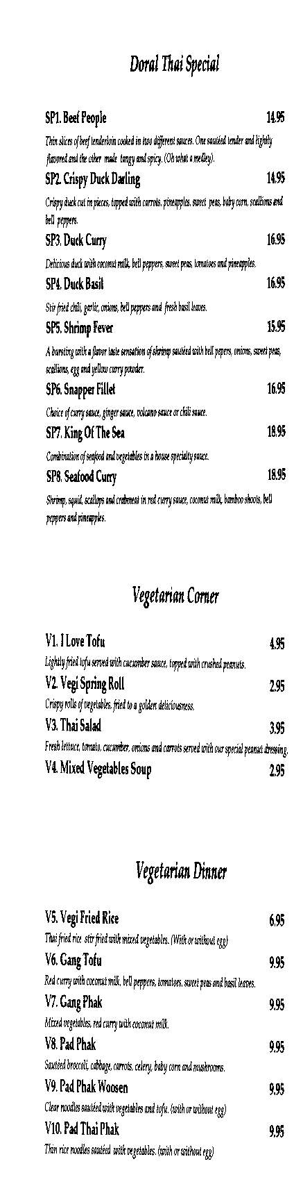 Doral Thai Restaurant - Doral, FL menu_pic