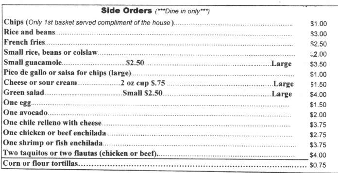 El Cancun Restaurant - Pahrump, NV menu_pic