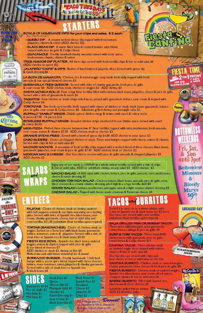 Fiesta Cantina - West Hollywood, CA menu_pic