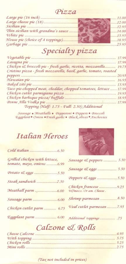 Fredy's Pizza - Islip Terrace, NY menu_pic