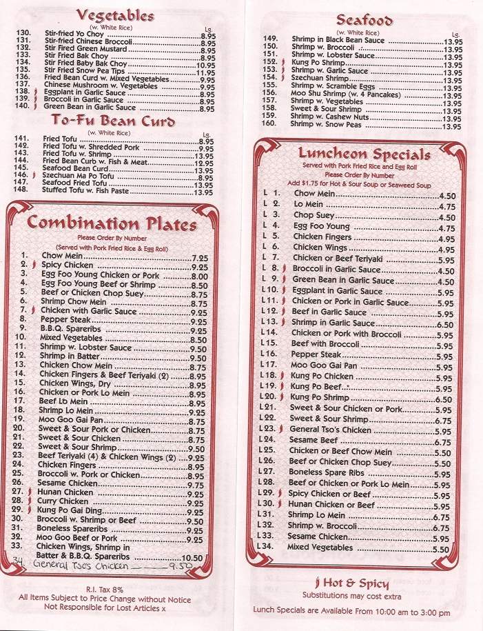 Golden Chopsticks - Westerly, RI menu_pic