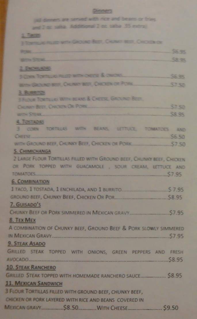 El Maguey II - Monroe, MI menu_pic