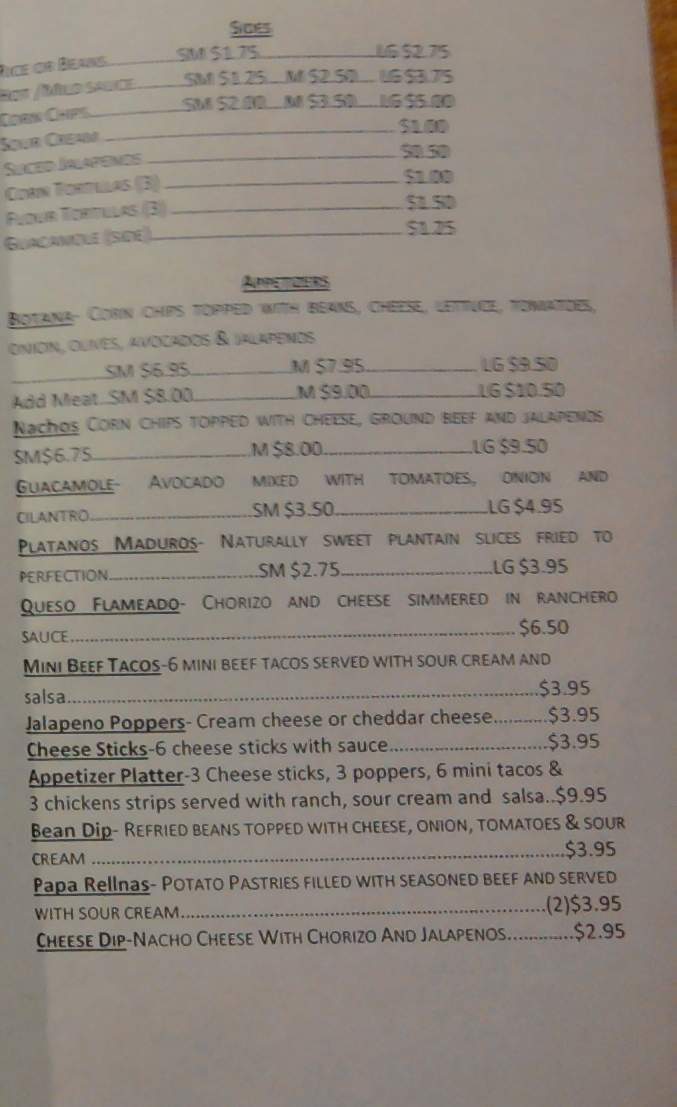 El Maguey II - Monroe, MI menu_pic