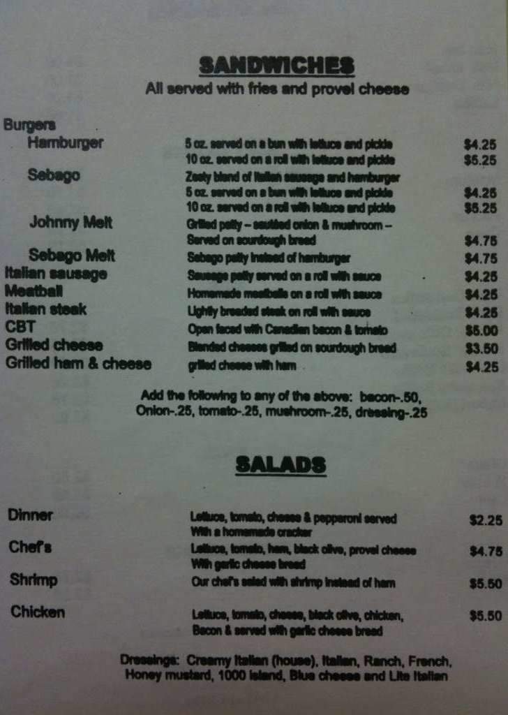 Johnny C's Pizza & Fmly Restaurant - Shawnee Mission, KS menu_pic