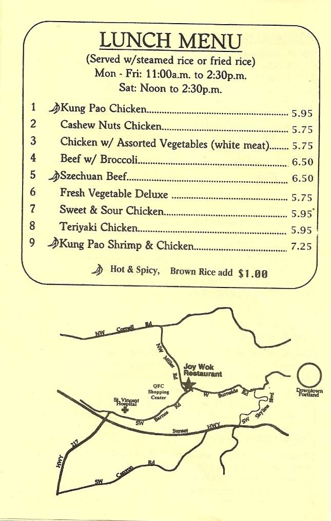 Joy Wok Healthy Chinese Food - Portland, OR menu_pic