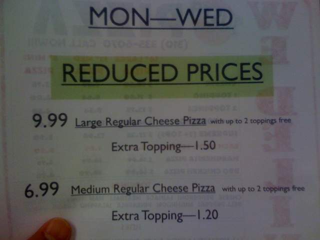 Justa Pizza - El Segundo, CA menu_pic