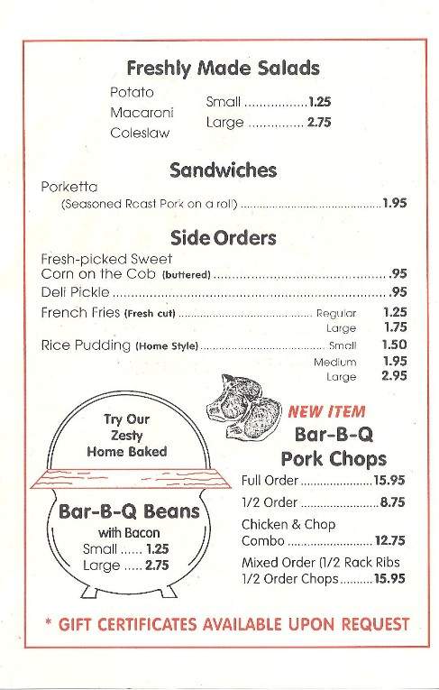 Kundla's Western Beef Co - Hamlin, PA menu_pic