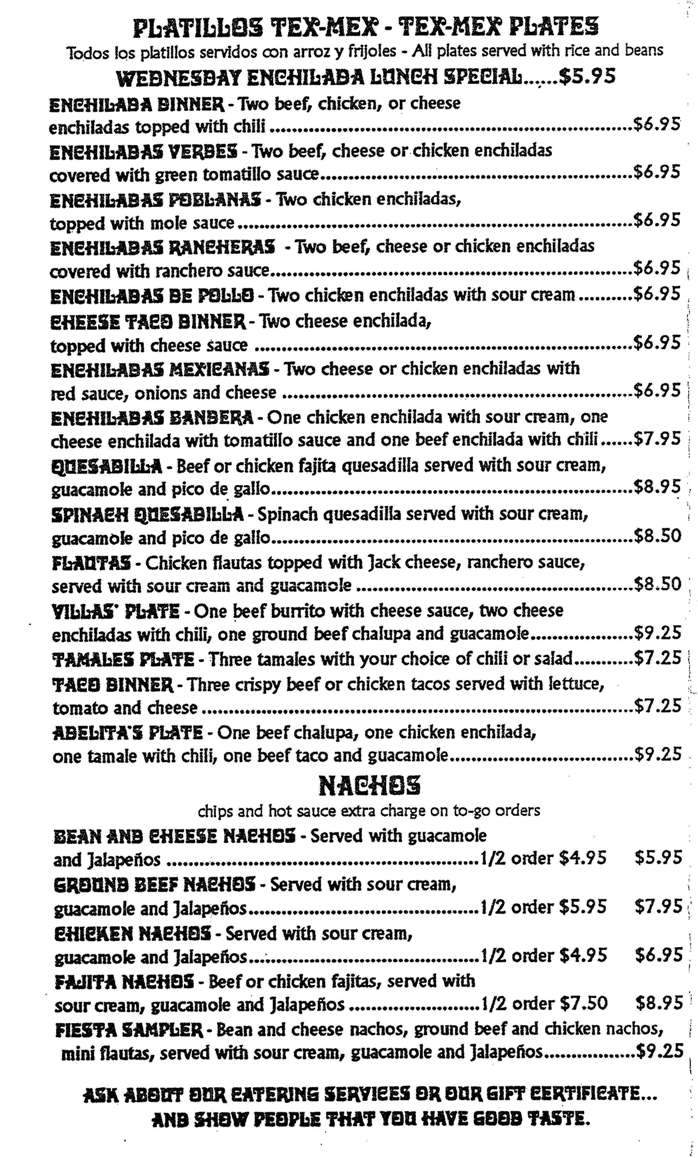 La Adelita - Dallas, TX menu_pic