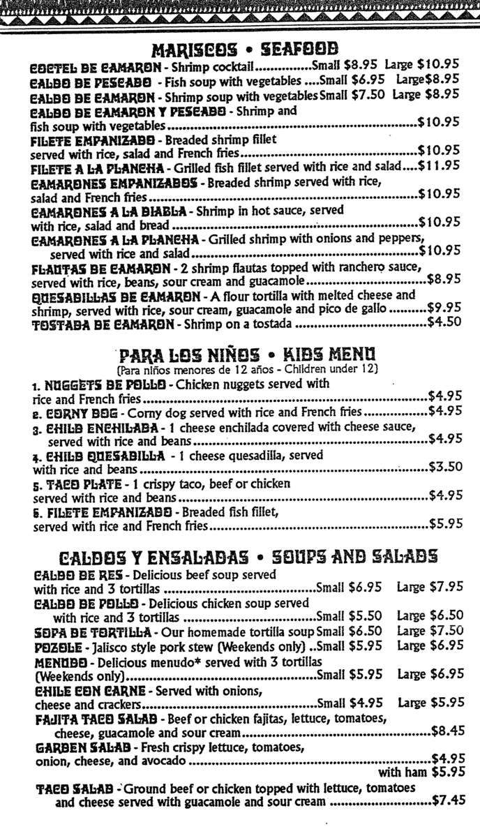 La Adelita - Dallas, TX menu_pic