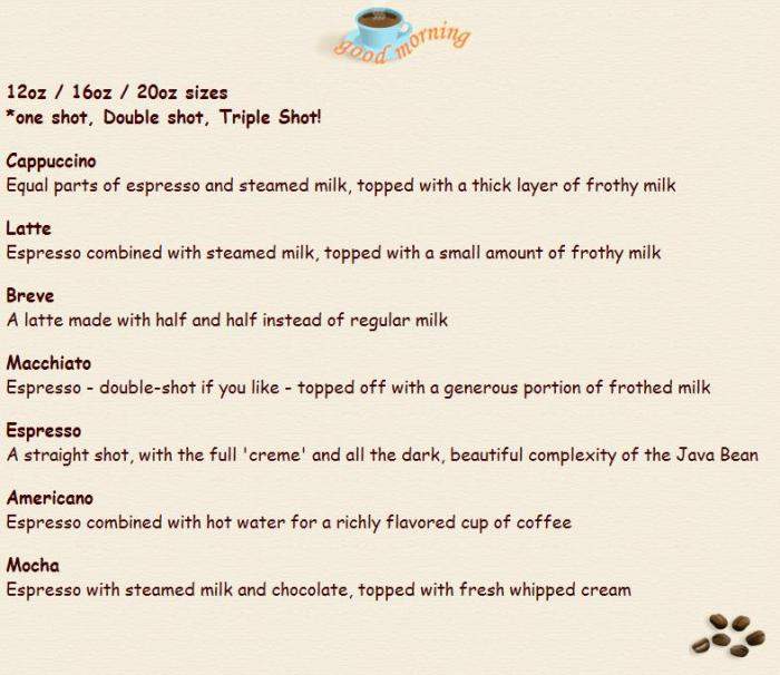Latta Java - Marion, IL menu_pic