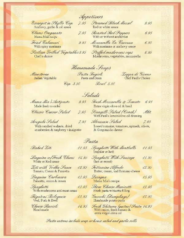 Mama Mia's - Sebastian, FL menu_pic