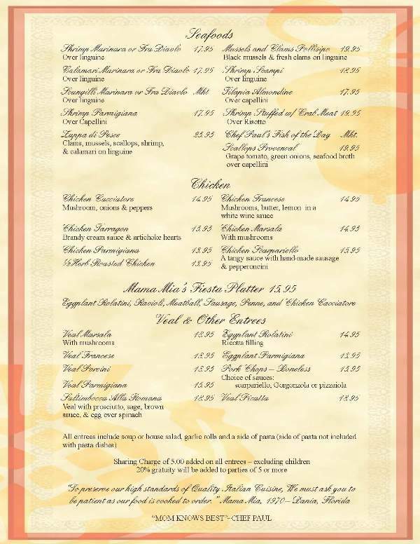 Mama Mia's - Sebastian, FL menu_pic
