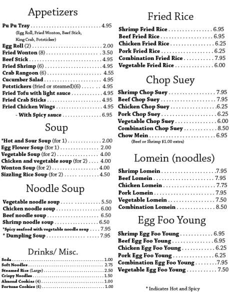 Mandarin Garden Chinese - Des Plaines, IL menu_pic