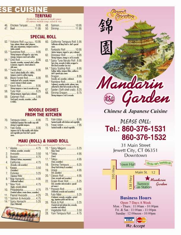 Mandarin Garden - Jewett City, CT menu_pic