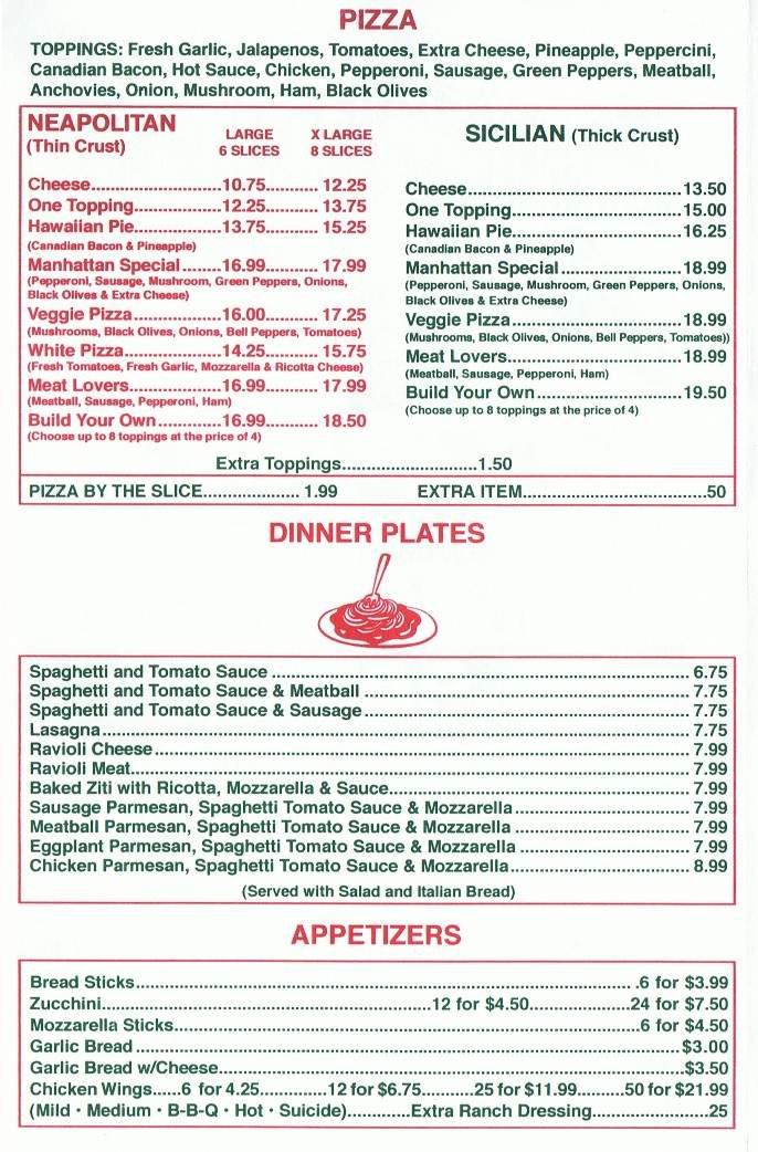 Manhattan Pizza - Tolleson, AZ menu_pic