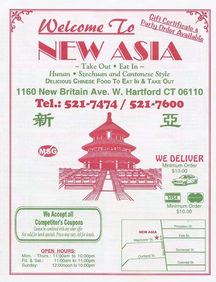 New Asia - West Hartford, CT menu_pic