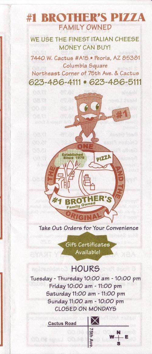 /827008/Number-1-Brothers-Pizza-Menu-Peoria-AZ - Peoria, AZ