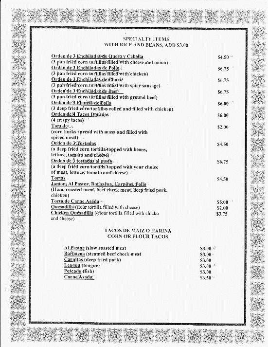 Ortega's Mexican Foods - Kansas City, MO menu_pic