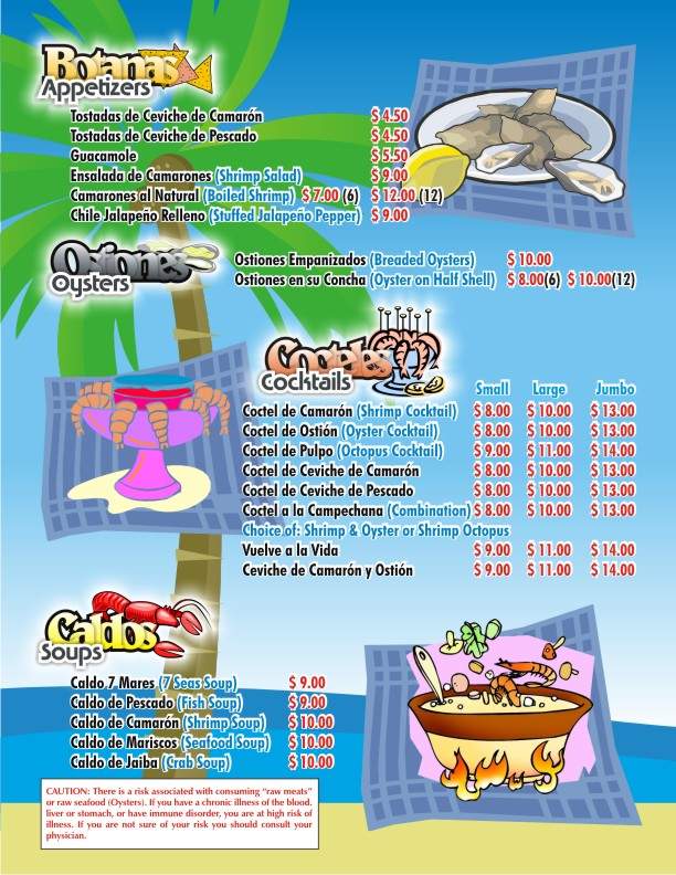 Ostioneria 7 Mares - Garland, TX menu_pic