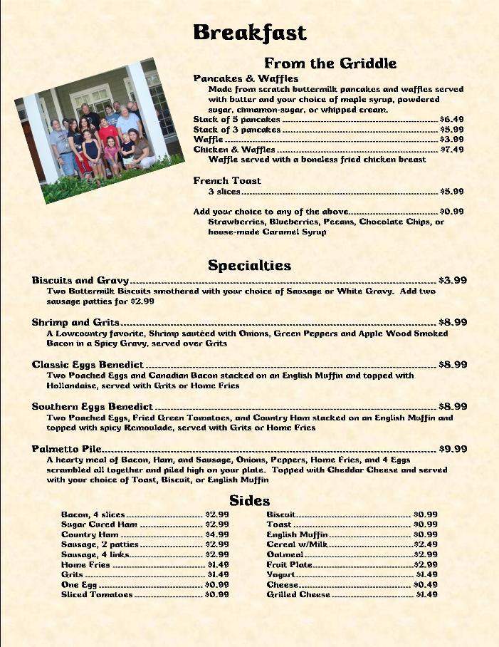 Palmetto Grille - Mount Pleasant, SC menu_pic