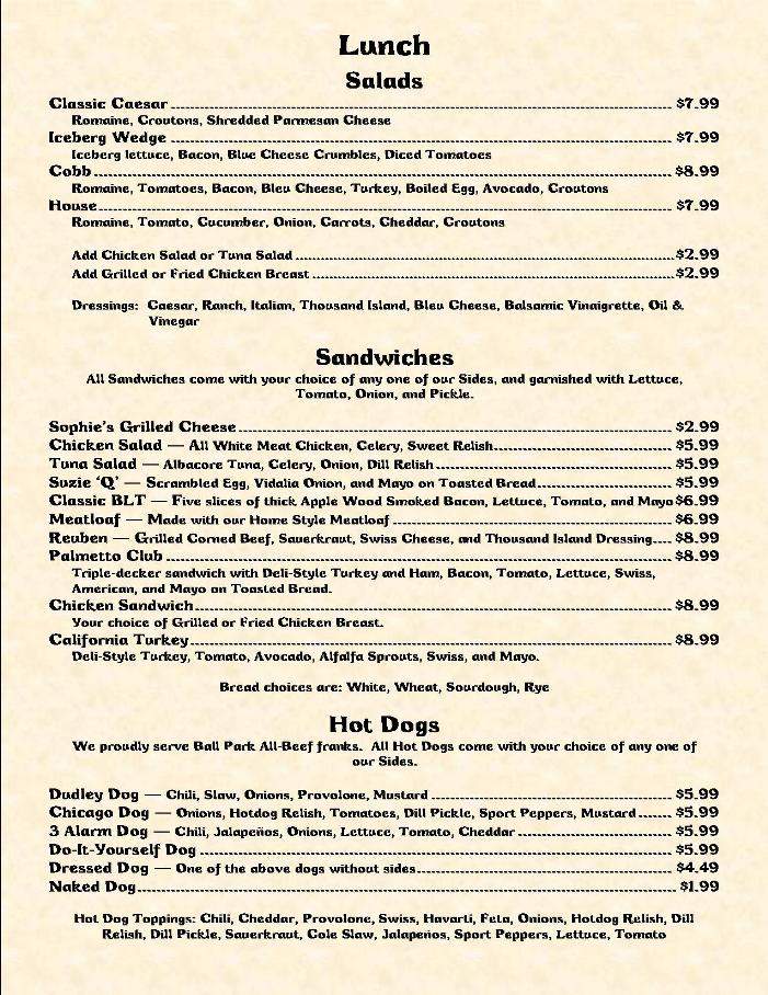 Palmetto Grille - Mount Pleasant, SC menu_pic