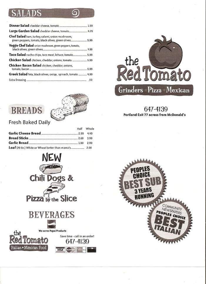 Red Tomato - Portland, MI menu_pic