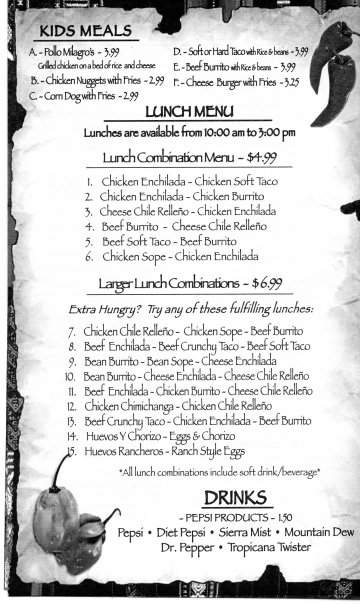 El Milagro Taqueria - Oxford, MS menu_pic
